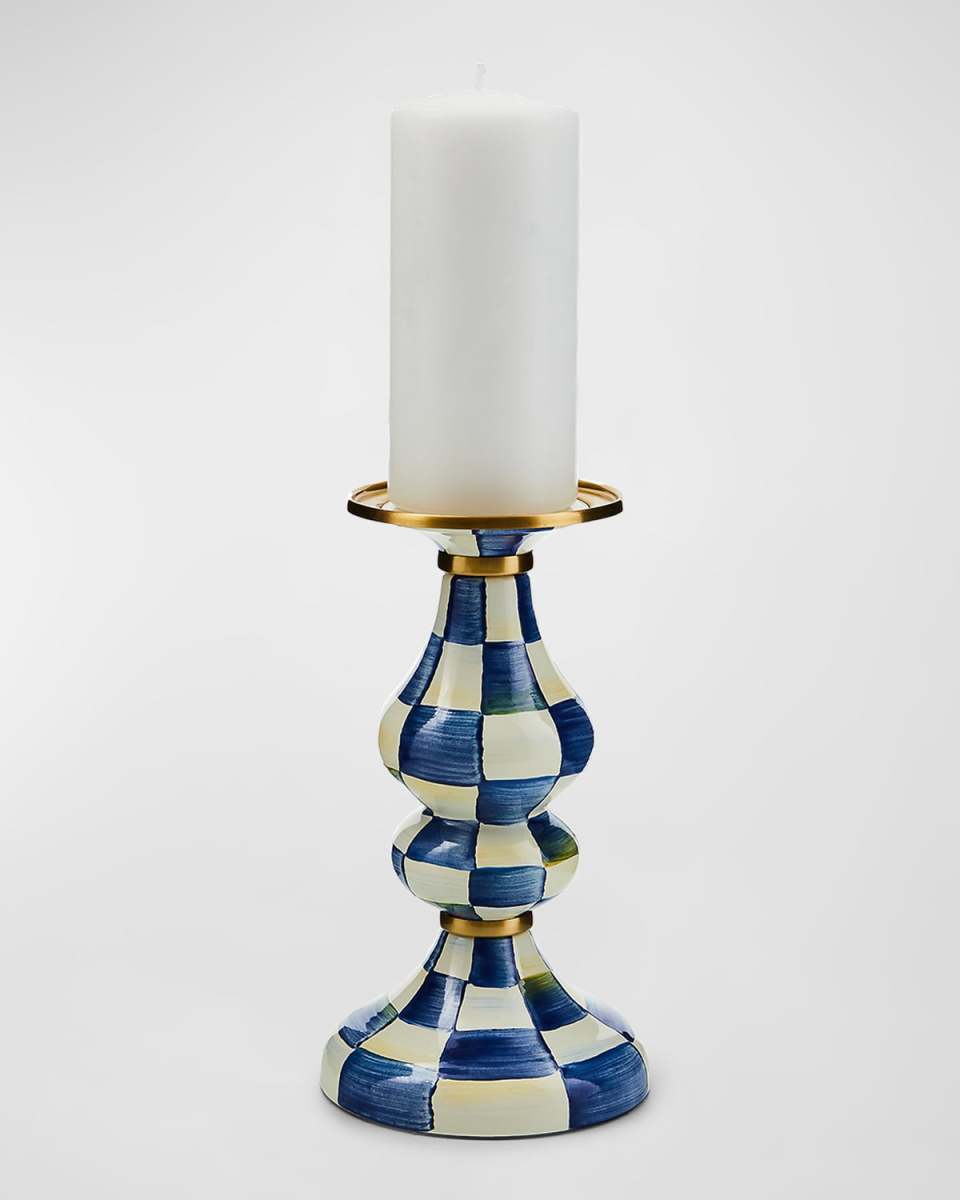 Royal Check Medium Pillar Candlestick